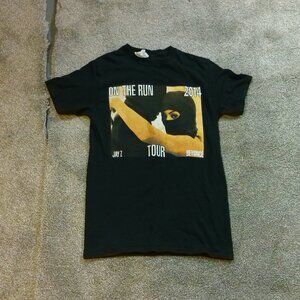 Jay-Z Beyoncé On The Run Tour 2014 T-Shirt Size S Delta Pro Weight Black VTG